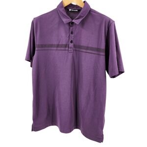 Travis‎ Mathew Mens XL Purple Stripe Short Sleeve Polo Shirt Golf Active wear